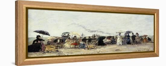 Trouville, Beach Scene; Trouville Scene De Plage, 1879-Eugène Boudin-Framed Premier Image Canvas