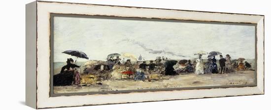 Trouville, Beach Scene; Trouville Scene De Plage, 1879-Eugène Boudin-Framed Premier Image Canvas