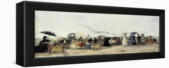 Trouville, Beach Scene; Trouville Scene De Plage, 1879-Eugène Boudin-Framed Premier Image Canvas