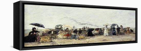 Trouville, Beach Scene; Trouville Scene De Plage, 1879-Eugène Boudin-Framed Premier Image Canvas