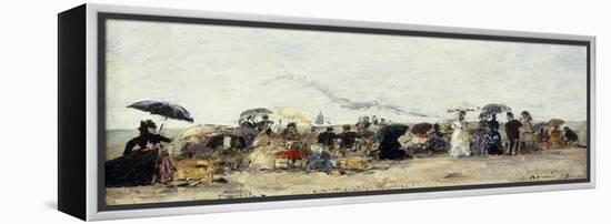 Trouville, Beach Scene; Trouville Scene De Plage, 1879-Eugène Boudin-Framed Premier Image Canvas