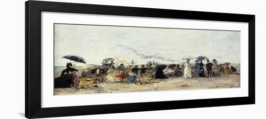 Trouville, Beach Scene; Trouville Scene De Plage, 1879-Eugène Boudin-Framed Giclee Print