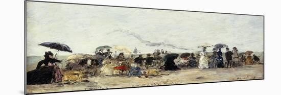 Trouville, Beach Scene; Trouville Scene De Plage, 1879-Eugène Boudin-Mounted Giclee Print