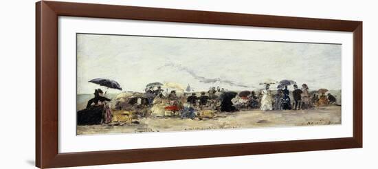 Trouville, Beach Scene; Trouville Scene De Plage, 1879-Eugène Boudin-Framed Giclee Print