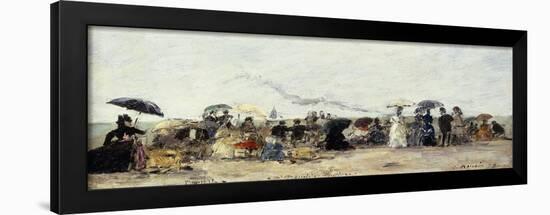 Trouville, Beach Scene; Trouville Scene De Plage, 1879-Eugène Boudin-Framed Giclee Print