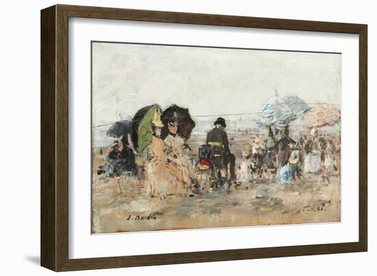 Trouville, Beach Scene; Trouville, Scene De Plage, 1886-Eugene Louis Boudin-Framed Premium Giclee Print