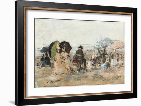 Trouville, Beach Scene; Trouville, Scene De Plage, 1886-Eugene Louis Boudin-Framed Premium Giclee Print