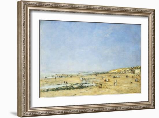 Trouville, General View of the Beach; Trouville, Vue Generale De La Plage, 1890-Eugène Boudin-Framed Giclee Print