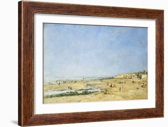 Trouville, General View of the Beach; Trouville, Vue Generale De La Plage, 1890-Eugène Boudin-Framed Giclee Print