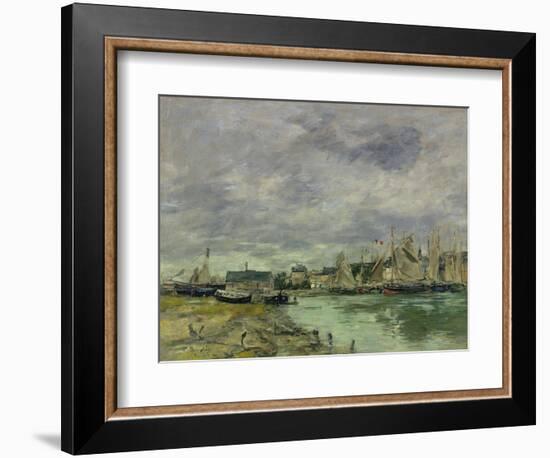 Trouville Harbor-Eugene Louis Boudin-Framed Art Print