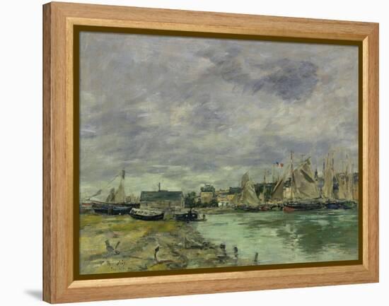 Trouville Harbor-Eugene Louis Boudin-Framed Stretched Canvas