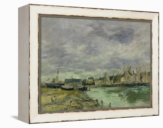 Trouville Harbor-Eugene Louis Boudin-Framed Stretched Canvas