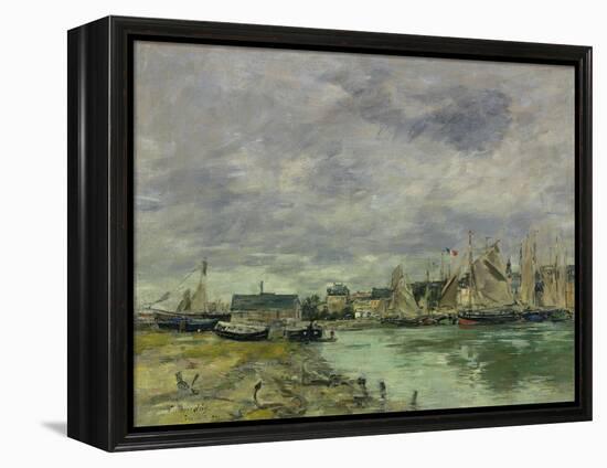 Trouville Harbor-Eugene Louis Boudin-Framed Stretched Canvas