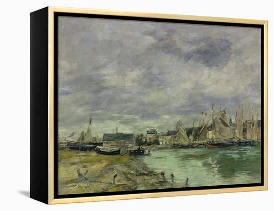 Trouville Harbor-Eugene Louis Boudin-Framed Stretched Canvas