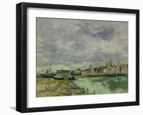 Trouville Harbor-Eugene Louis Boudin-Framed Art Print