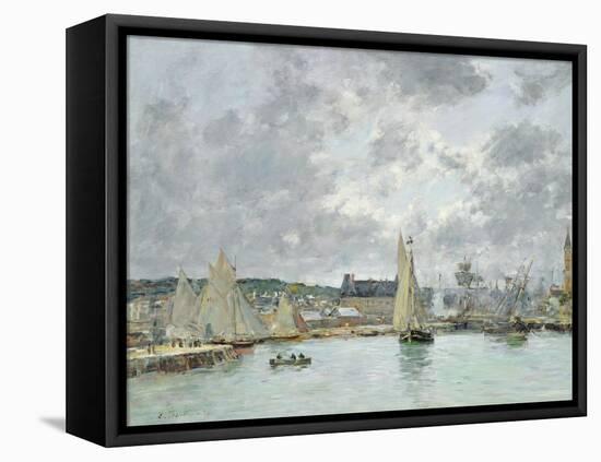 Trouville Harbour, 1880-Eugène Boudin-Framed Premier Image Canvas