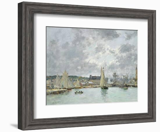 Trouville Harbour, 1880-Eugène Boudin-Framed Giclee Print