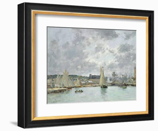 Trouville Harbour, 1880-Eugène Boudin-Framed Giclee Print