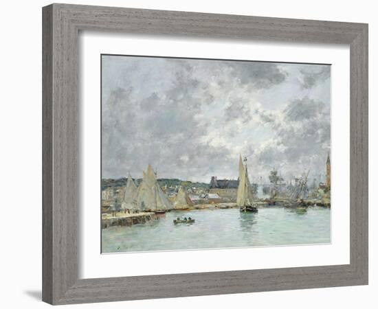 Trouville Harbour, 1880-Eugène Boudin-Framed Giclee Print