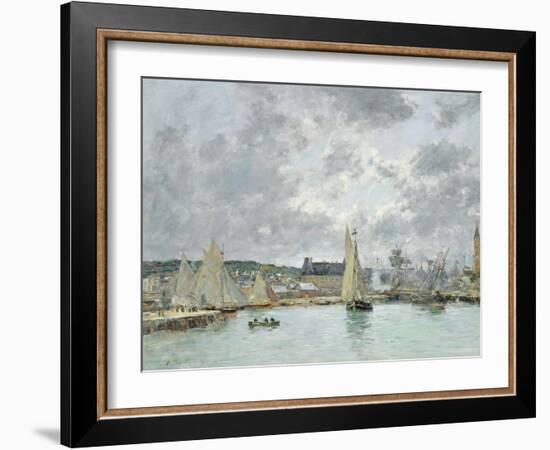 Trouville Harbour, 1880-Eugène Boudin-Framed Giclee Print