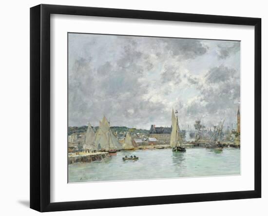 Trouville Harbour, 1880-Eugène Boudin-Framed Giclee Print