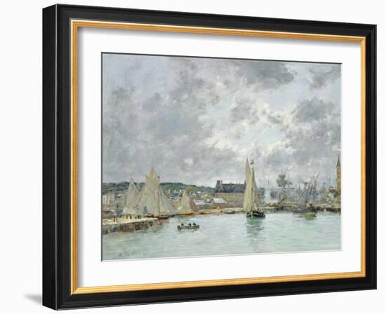 Trouville Harbour, 1880-Eugène Boudin-Framed Giclee Print