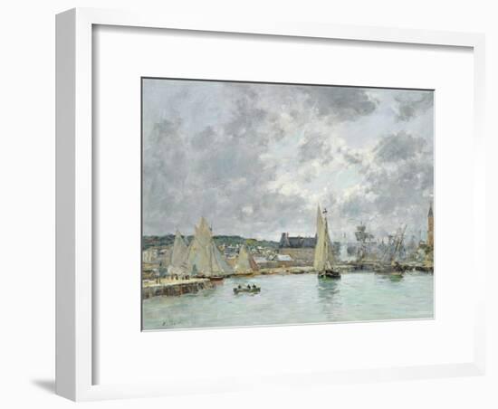Trouville Harbour, 1880-Eugène Boudin-Framed Giclee Print