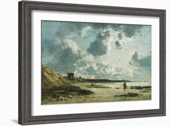 Trouville, the Black Rocks, C.1860-1865-Eugène Boudin-Framed Giclee Print