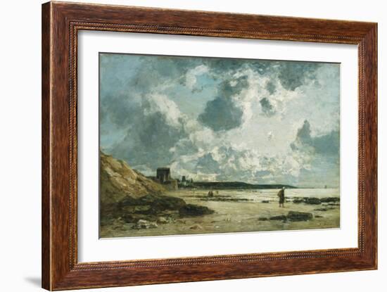 Trouville, the Black Rocks, C.1860-1865-Eugène Boudin-Framed Giclee Print