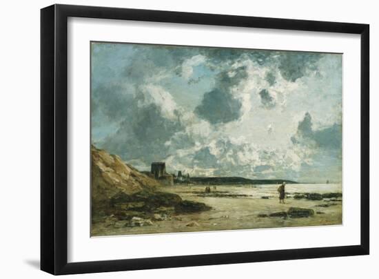 Trouville, the Black Rocks, C.1860-1865-Eugène Boudin-Framed Giclee Print