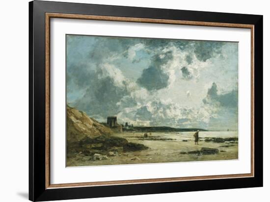 Trouville, the Black Rocks, C.1860-1865-Eugène Boudin-Framed Giclee Print