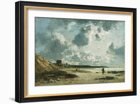 Trouville, the Black Rocks, C.1860-1865-Eugène Boudin-Framed Giclee Print