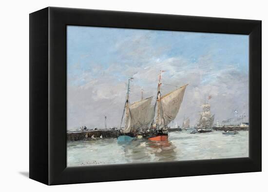 Trouville, The Jetties, High Tide, 1876-Eugene Louis Boudin-Framed Premier Image Canvas