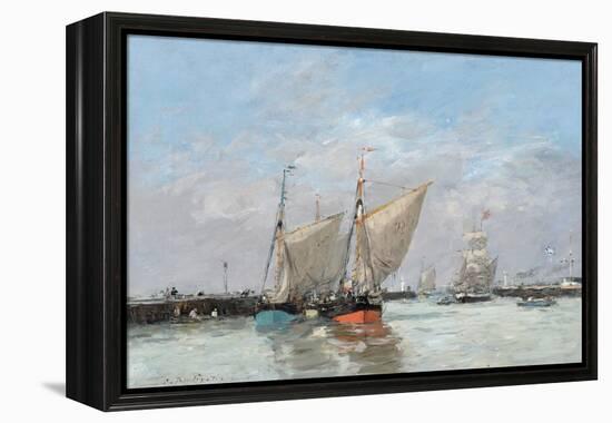 Trouville, The Jetties, High Tide, 1876-Eugene Louis Boudin-Framed Premier Image Canvas