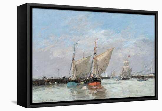 Trouville, The Jetties, High Tide, 1876-Eugene Louis Boudin-Framed Premier Image Canvas