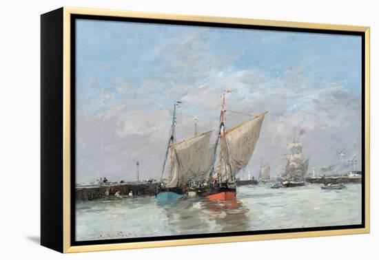 Trouville, The Jetties, High Tide, 1876-Eugene Louis Boudin-Framed Premier Image Canvas