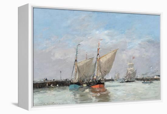 Trouville, The Jetties, High Tide, 1876-Eugene Louis Boudin-Framed Premier Image Canvas