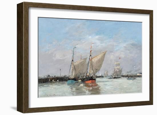 Trouville, The Jetties, High Tide, 1876-Eugene Louis Boudin-Framed Giclee Print