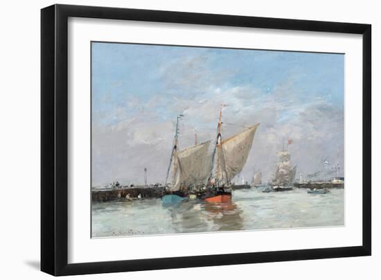 Trouville, The Jetties, High Tide, 1876-Eugene Louis Boudin-Framed Giclee Print