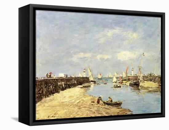 Trouville, the Jetty and the Basin, 1896-Eugène Boudin-Framed Premier Image Canvas