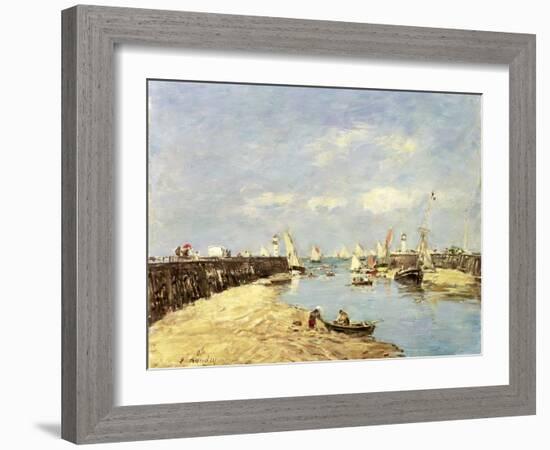Trouville, the Jetty and the Basin, 1896-Eugène Boudin-Framed Giclee Print