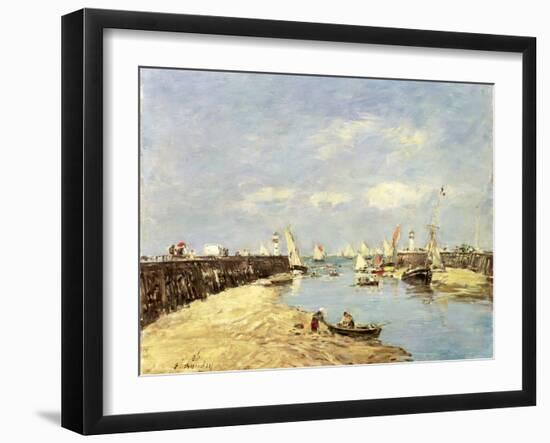 Trouville, the Jetty and the Basin, 1896-Eugène Boudin-Framed Giclee Print