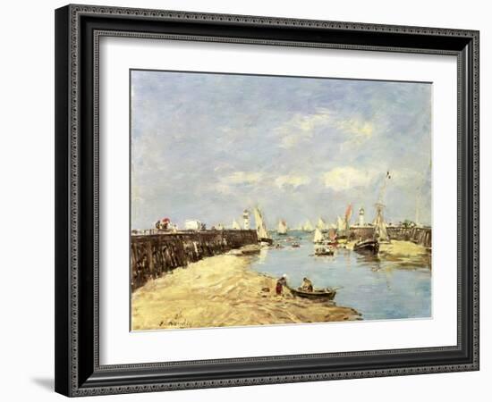 Trouville, the Jetty and the Basin, 1896-Eugène Boudin-Framed Giclee Print