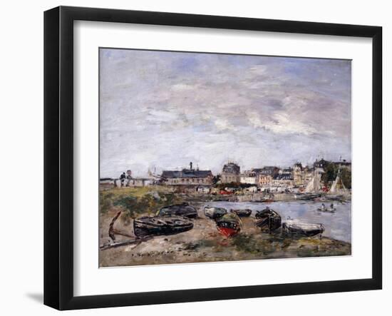 Trouville: View Toward Deauville on Market Day; Trouville: Vue Prise De Deauville, Un Jour De…-Eugène Boudin-Framed Giclee Print