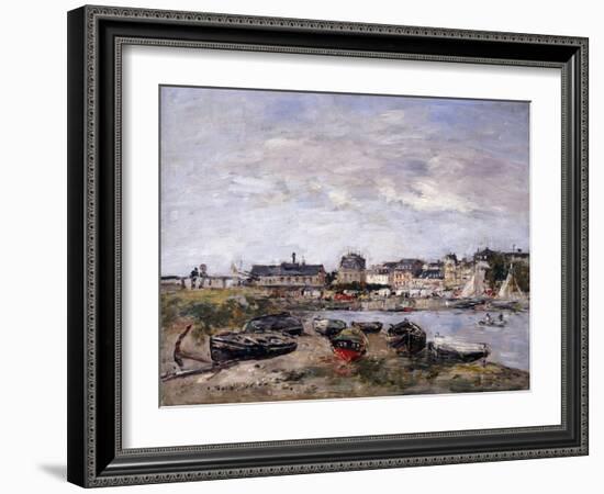 Trouville: View Toward Deauville on Market Day; Trouville: Vue Prise De Deauville, Un Jour De…-Eugène Boudin-Framed Giclee Print