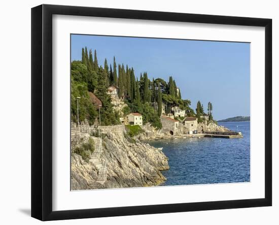 Trsteno village by the Adriatic Sea on the Dalmatian coast, Trsteno, Croatia, Europe-Godong-Framed Photographic Print