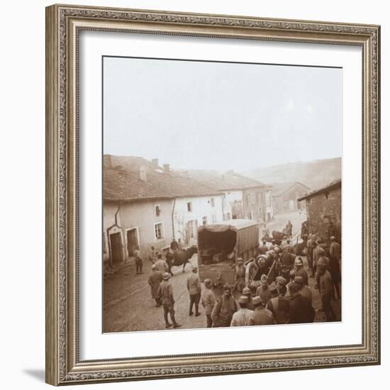 Truck and heavy artillery, Genicourt, northern France, c1914-c1918-Unknown-Framed Photographic Print