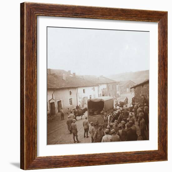 Truck and heavy artillery, Genicourt, northern France, c1914-c1918-Unknown-Framed Photographic Print