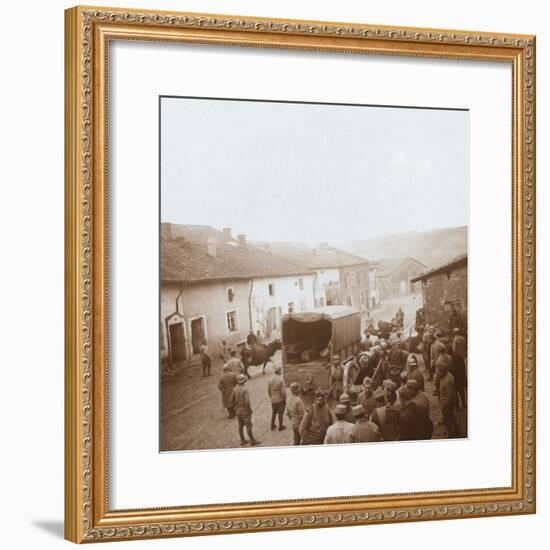 Truck and heavy artillery, Genicourt, northern France, c1914-c1918-Unknown-Framed Photographic Print