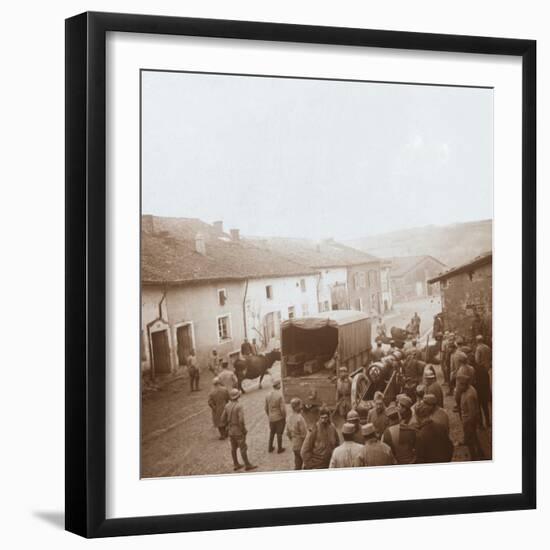 Truck and heavy artillery, Genicourt, northern France, c1914-c1918-Unknown-Framed Photographic Print